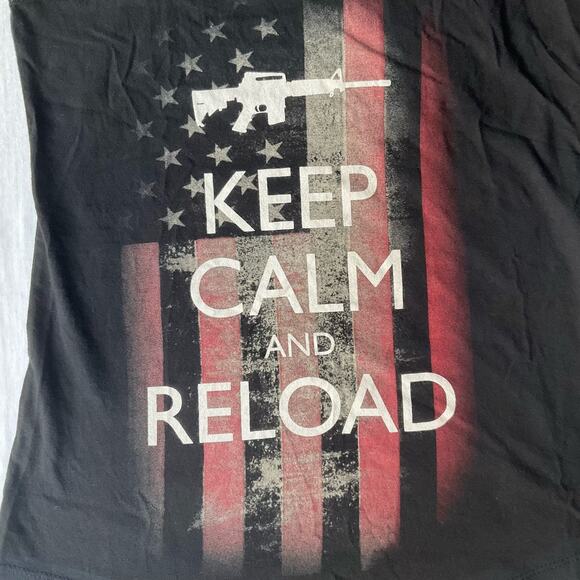 BEA Brothers & Arms Women’s Sleeveless Tank Top Size S,Black, Keep Calm & Reload - Picture 3 of 6